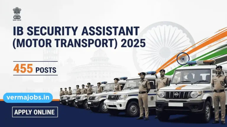 IB Security Assistant (Motor Transport) Recruitment 2025