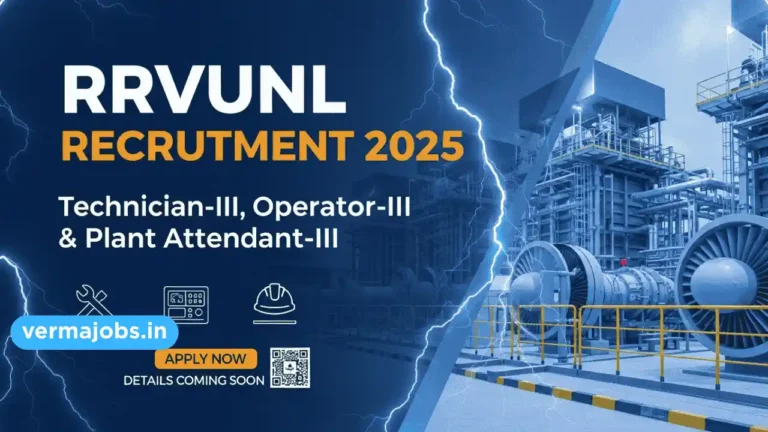 RRVUNL Technician-III, Operator-III & Plant Attendant-III Recruitment 2025